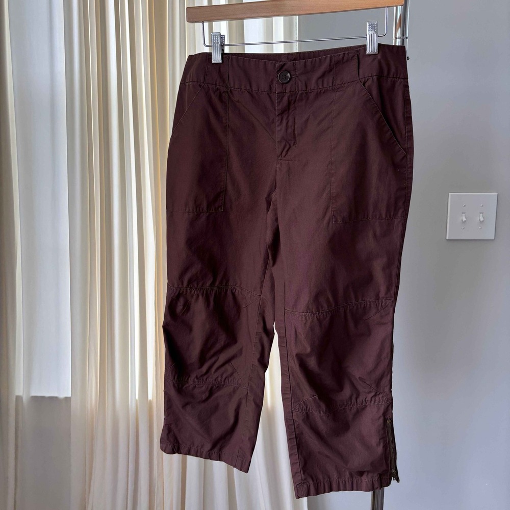 Y2K Vintage Daisy Fuentes Sz 6 Cotton Capris Brown‎ Boho Gorpcore Cargo Indie